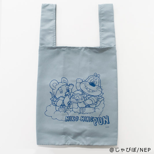 にこにこ、ぷん エコバッグ ミントブルー
